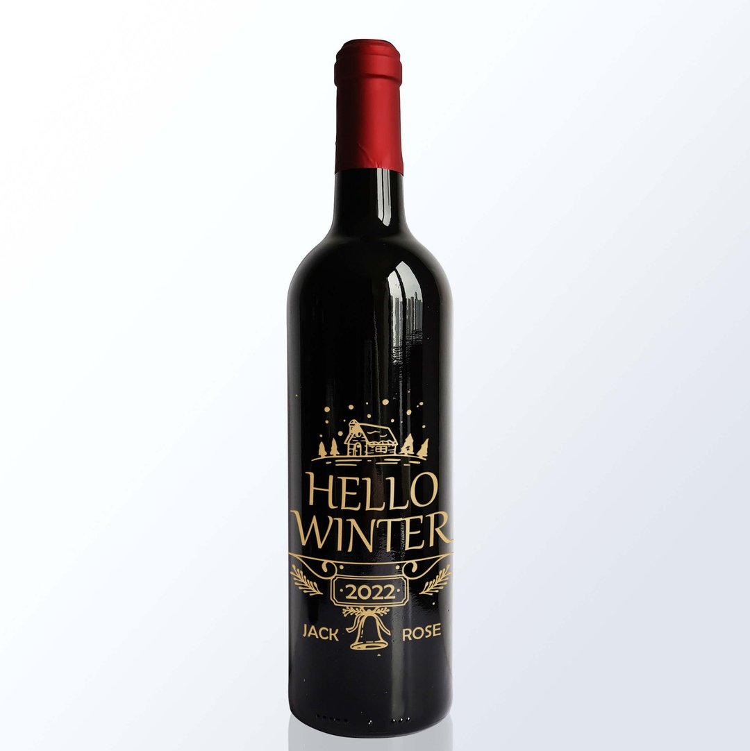 圣诞礼物|文字雕刻红酒套装 Hello Winter创意礼物交换礼物定制化 - 酒类 - 玻璃 