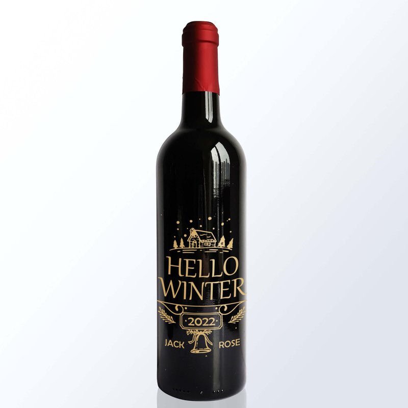 圣诞礼物|文字雕刻红酒套装 Hello Winter创意礼物交换礼物定制化 - 酒类 - 玻璃 