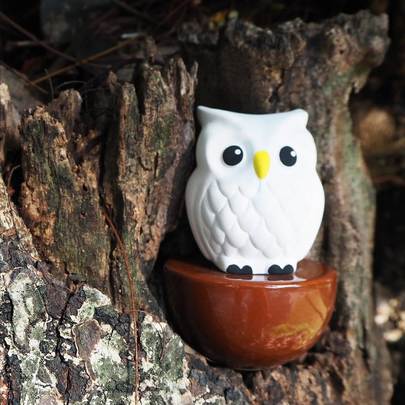 Blinky Owl Ceramic Fragrance Diffuser - 香薰/精油/线香 - 陶 咖啡色