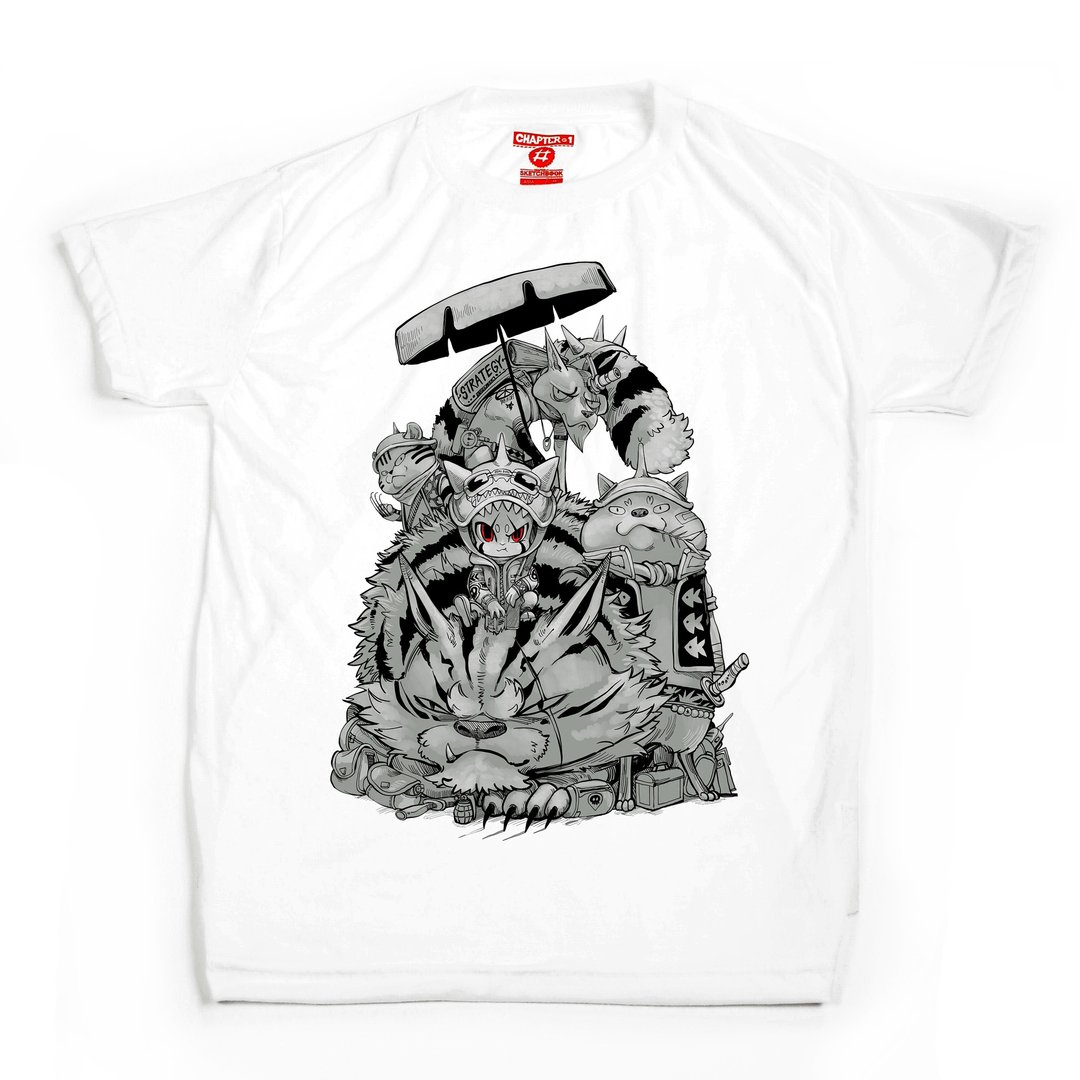 Big Cat Demidomi unisex men woman cotton mix Chapter One T-shirt - 男装上衣/T 恤 - 棉 白色