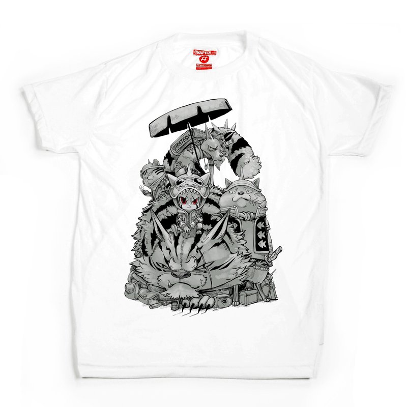 Big Cat Demidomi unisex men woman cotton mix Chapter One T-shirt - 男装上衣/T 恤 - 棉．麻 白色