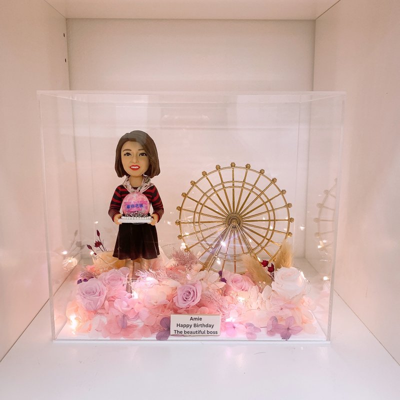 人像公仔永生花灯箱 - 陶艺 - 陶 多色