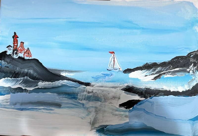 布面压克力画 - 墙贴/壁贴 - 棉．麻 蓝色