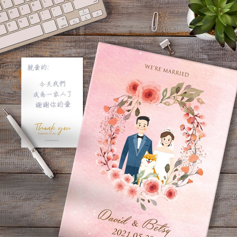 手绘人像插画无框画-定制无框画-结婚礼物-生日礼物 - 画框/相框 - 防水材质 卡其色