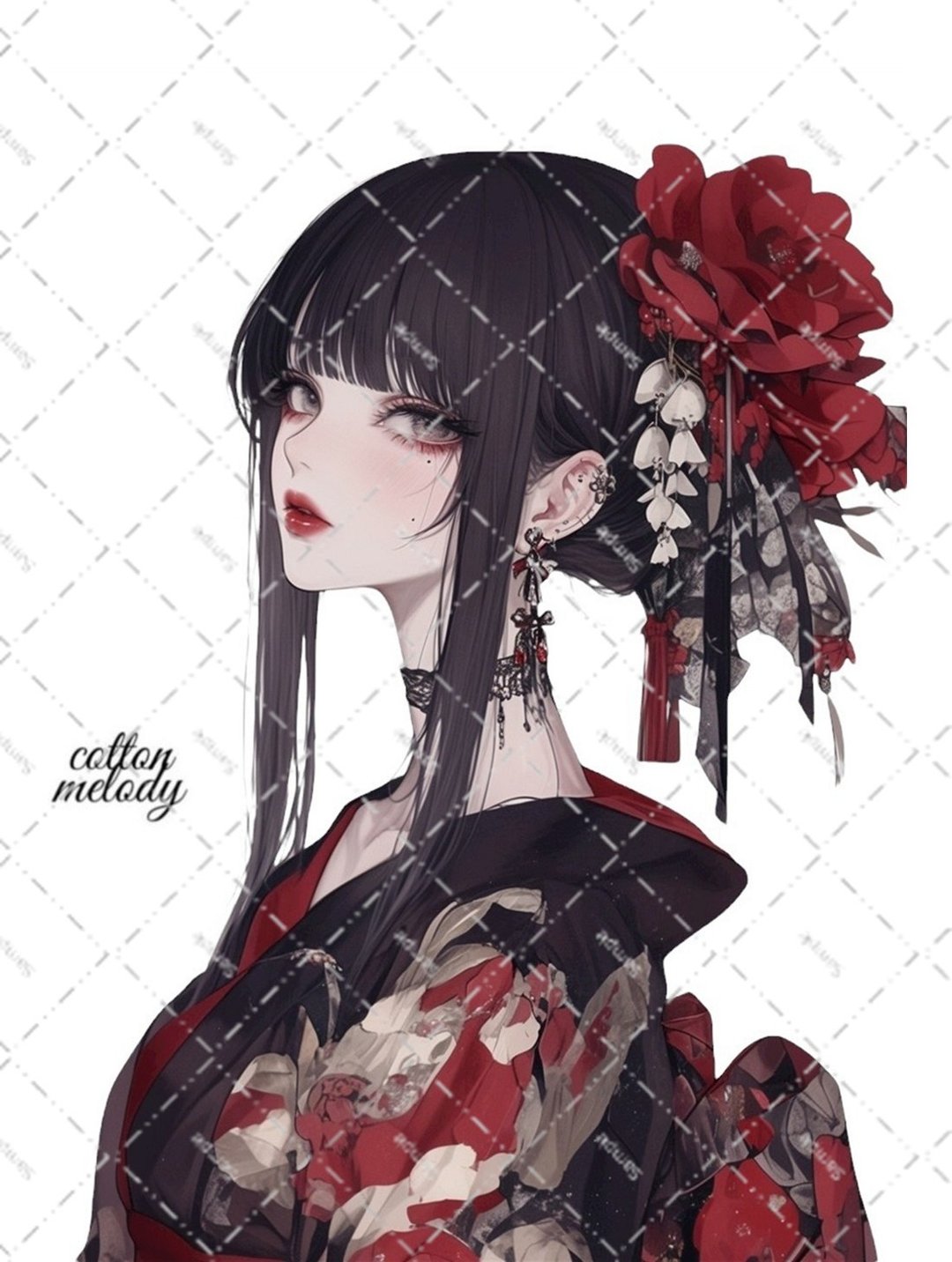 original sticker no.7173 人物贴纸 原创贴纸 人物贴纸 女孩贴纸 原创人物贴纸 - 贴纸 - 纸 