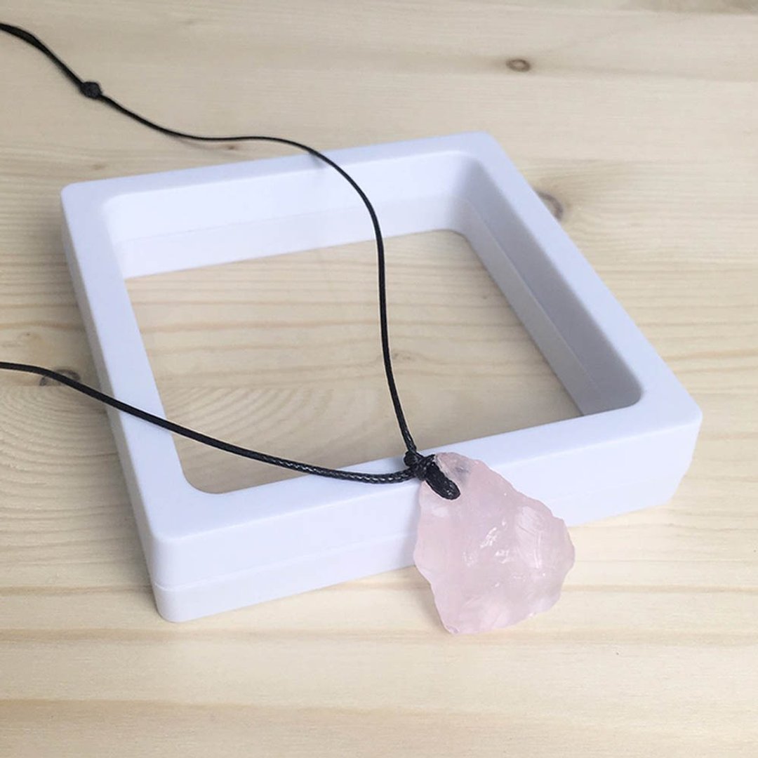 |原石吊坠系列|粉水晶(项链x锁骨链x皮绳x手工制作) - 锁骨链 - 宝石 粉红色