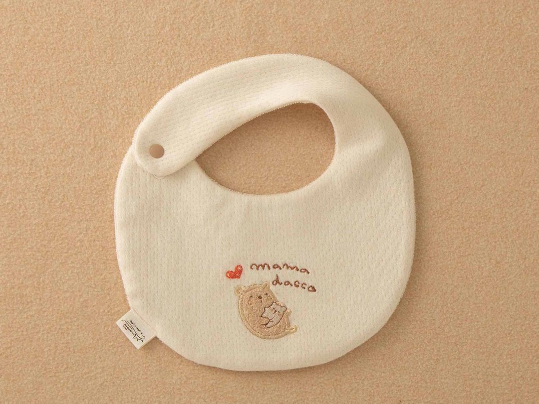 Bib / Mama cuddle Bear cam080 Organic cotton 100% Bi Bi Bi Cotton 20 30 - 围嘴/口水巾 - 棉 白色