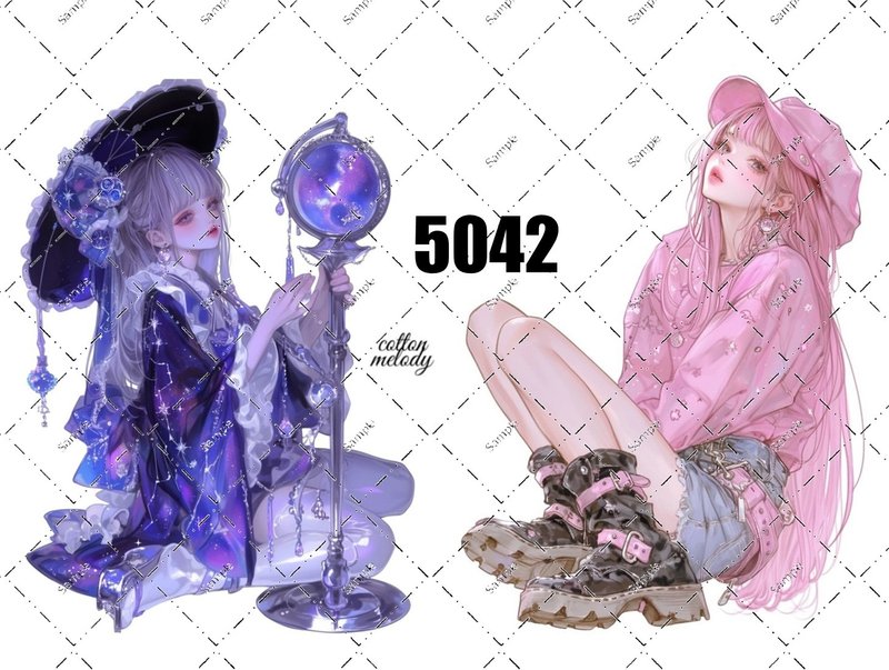 original sticker no.5042 人物贴纸 原创贴纸 原创人物贴纸 装饰贴纸 cotton melody - 贴纸 - 纸 