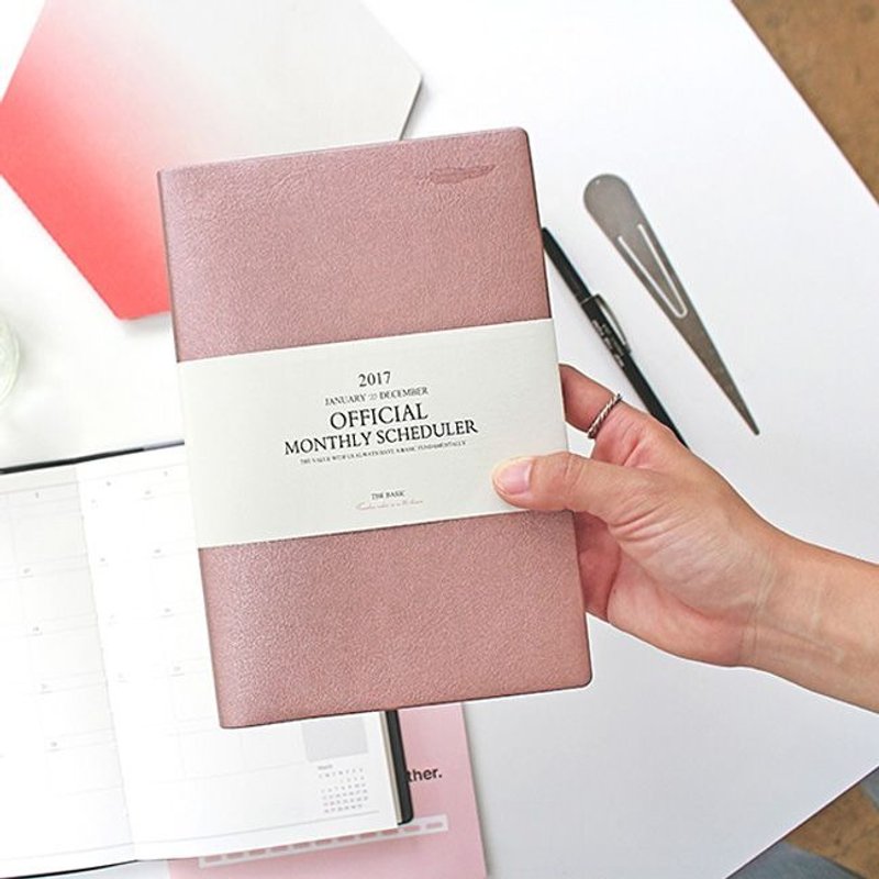 indigo-手帐年历-2017The basicB6皮革月志(时效)V4-玫瑰金,IDG71340 - 笔记本/手帐 - 纸 粉红色