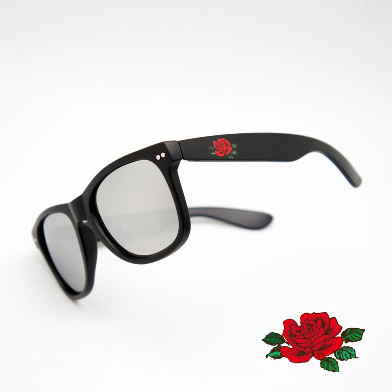 BLR 太阳眼镜 立体浮雕 玫瑰 消光黑 - 眼镜/眼镜框 - 塑料 黑色