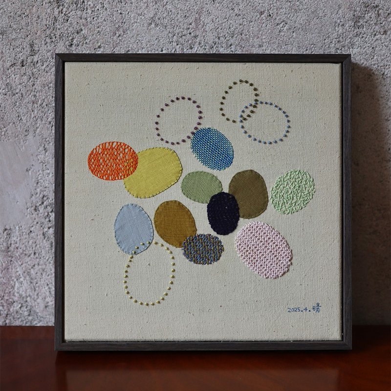 啵啵 手工刺绣装饰画 壁画挂画 工艺品 实木画框 可定制 - 海报/装饰画/版画 - 棉．麻 多色