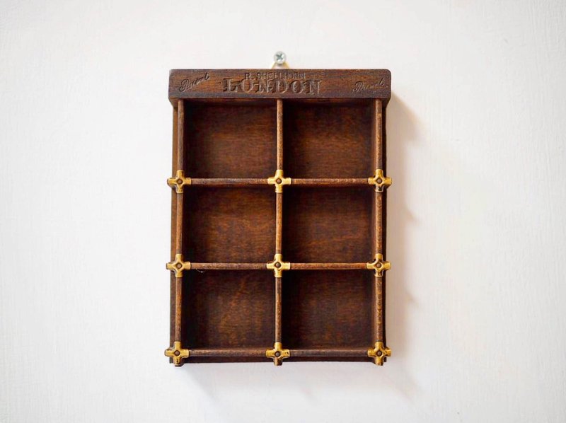 英国古董木制印刷架 六格中型经典款 - 印章/印台 - 木头 