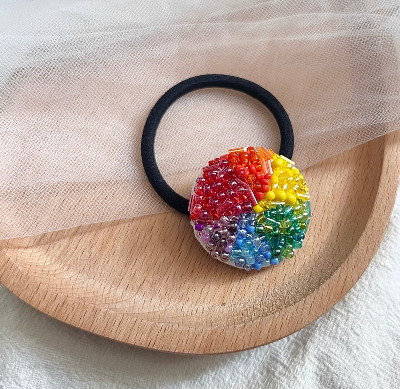 彩虹 珠绣 发圈 | LITTLE JANE - 发饰 - 棉．麻 