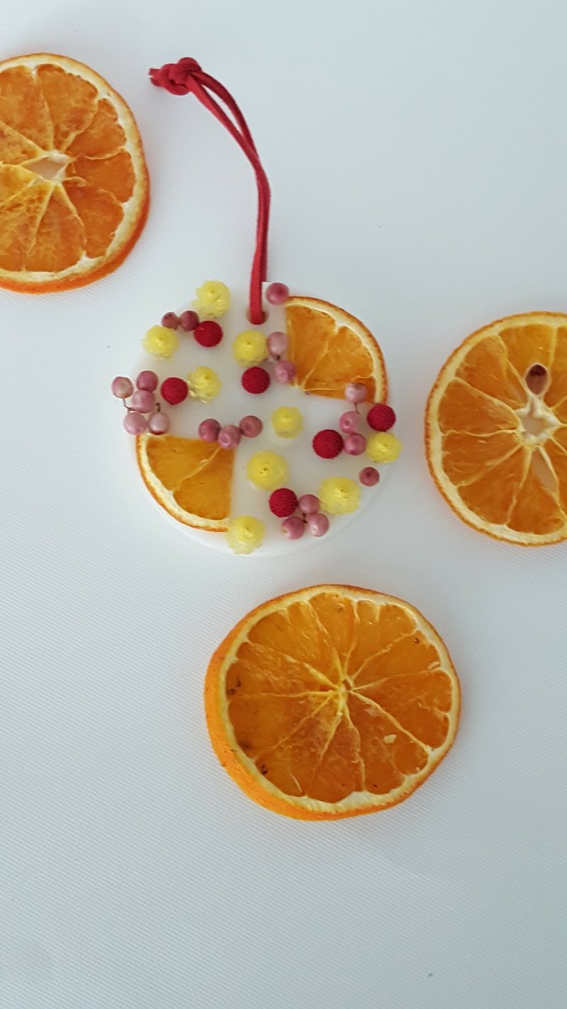 温暖香砖/居家摆饰/送礼/ 干燥花/柳橙片 - 香薰/精油/线香 - 蜡 橘色