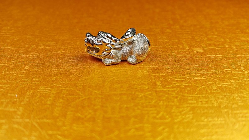 聚宝豼貅坠 - 项链 - 纯银 黄色