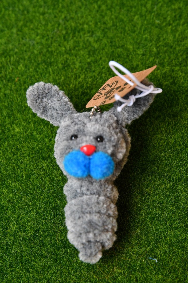 蜜蜂灰小兔7.5cm-毛根扭扭棒手作/脏萌流浪动物园/モールアート - 其他 - 其他人造纤维 灰色