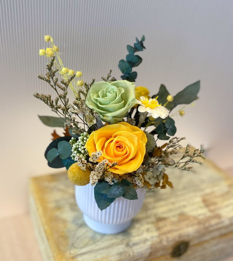 永生玫瑰桌花 开幕花礼  生日 居家摆饰 定制化礼物 - 摆饰 - 植物．花 橘色