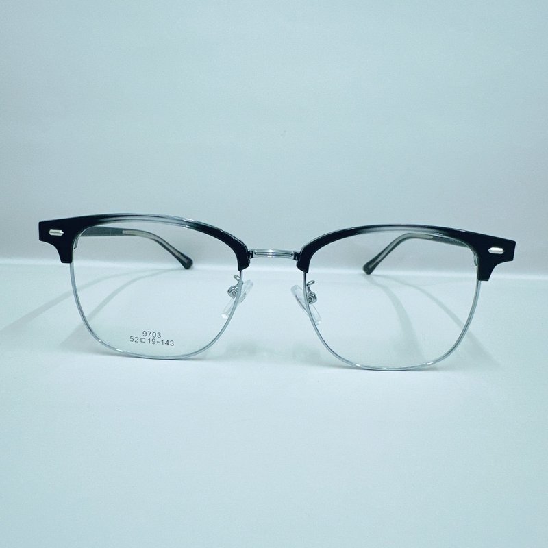 站内最高等级UV420滤蓝光0度眼镜│眉架合金个性修脸系列9703-C44 - 眼镜/眼镜框 - 其他金属 银色