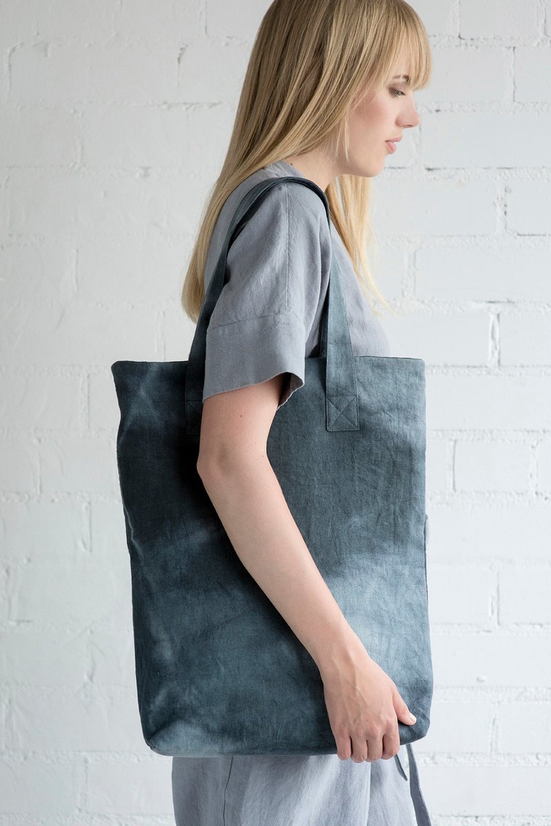 Linen Shoulder Bag Motumo – 17B4 - 手提包/手提袋 - 亚麻 