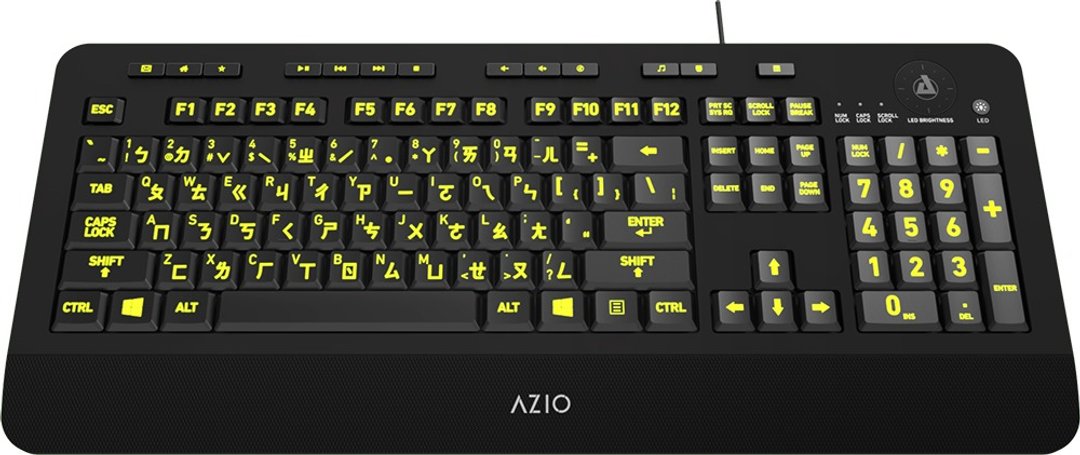AZIO KB506 大注音背光有线键盘 / 中英键帽 - 电脑配件 - 塑料 