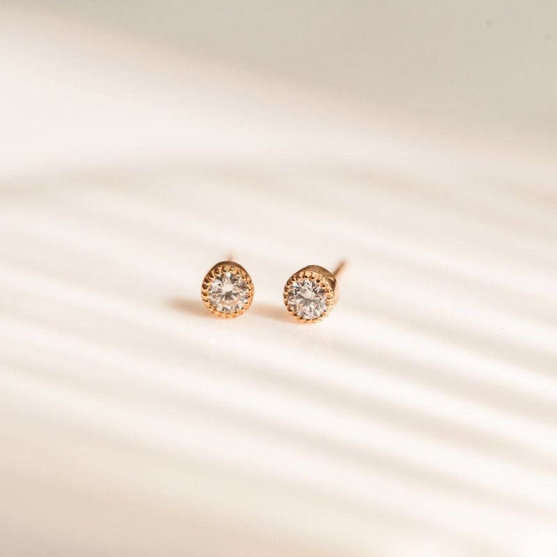 纯14K【 Freya芙蕾雅系列 】Freya耳环 真钻 钻石 耳针 - 耳环/耳夹 - 钻石 金色