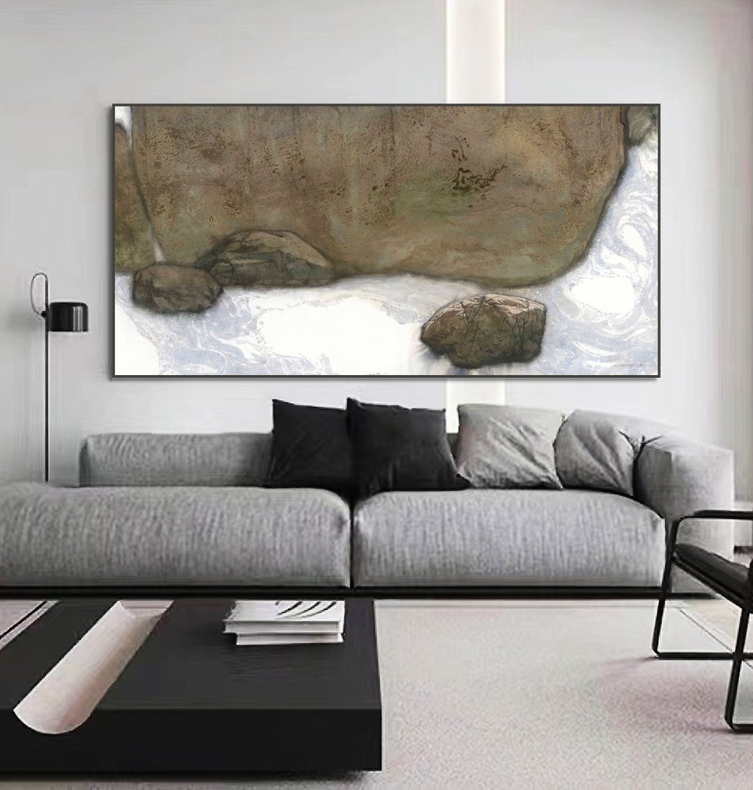 【订制】设计师都在找的水彩艺术家林顺雄天地一石艺术版画 - 海报/装饰画/版画 - 其他材质 卡其色