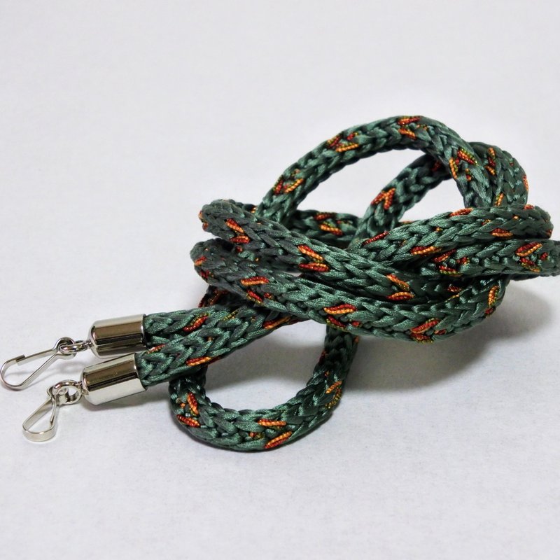 和服改造 腰带制成的手机肩背带、手机挂绳 - 挂绳/吊绳 - 丝．绢 绿色