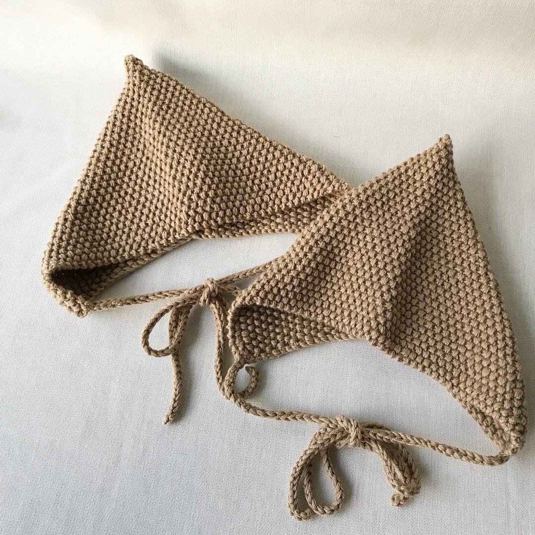 Dwarf hat Wool x cotton 6M ~ Khaki[Made to order] - 围嘴/口水巾 - 其他材质 