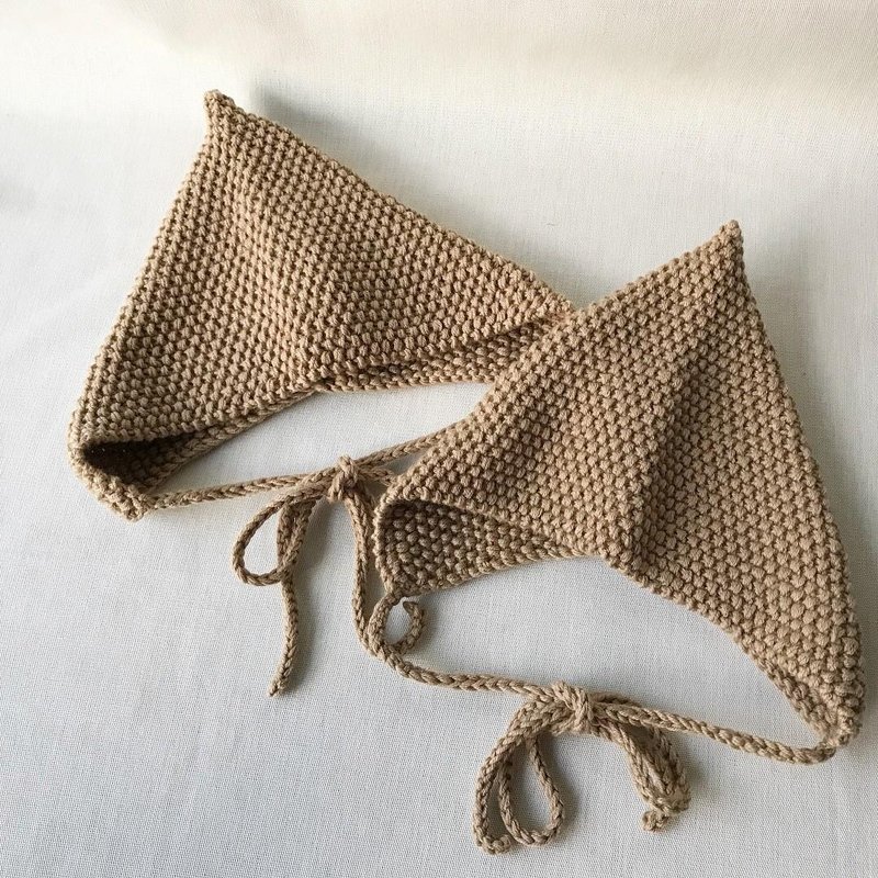 Dwarf hat Wool x cotton 6M ~ Khaki[Made to order] - 围嘴/口水巾 - 其他材质 