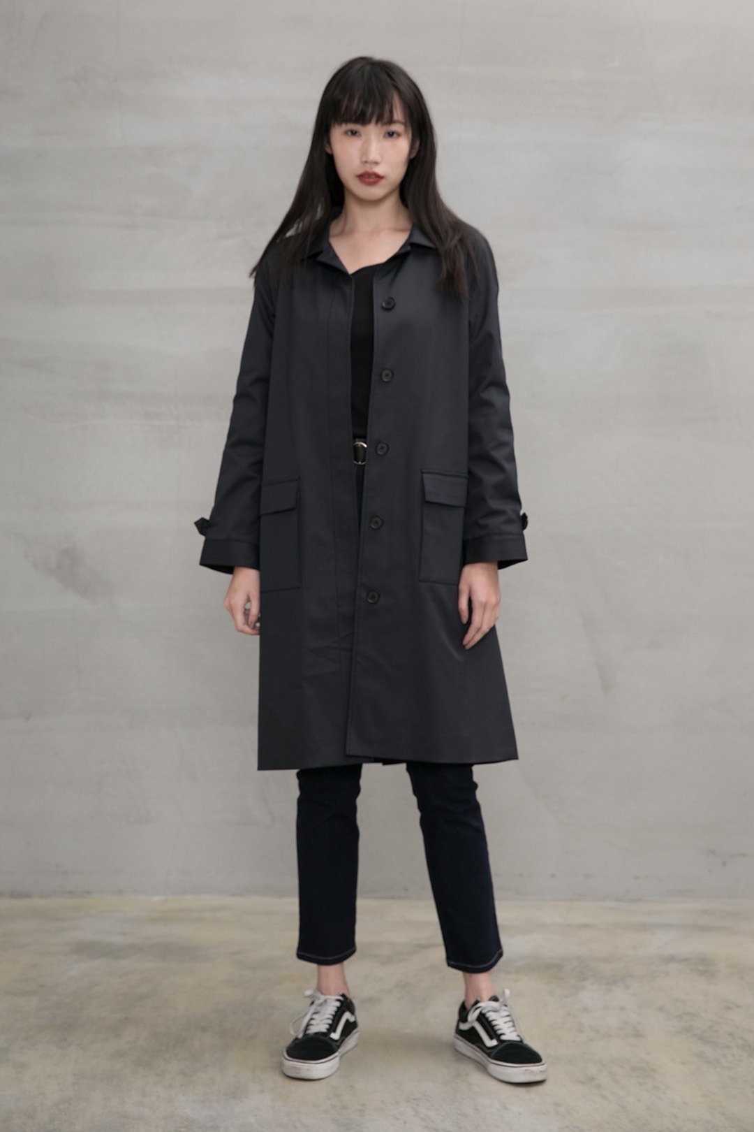 直言不讳防风大衣 Plainspoken Mackintosh Coat - 女装休闲/机能外套 - 其他人造纤维 黑色