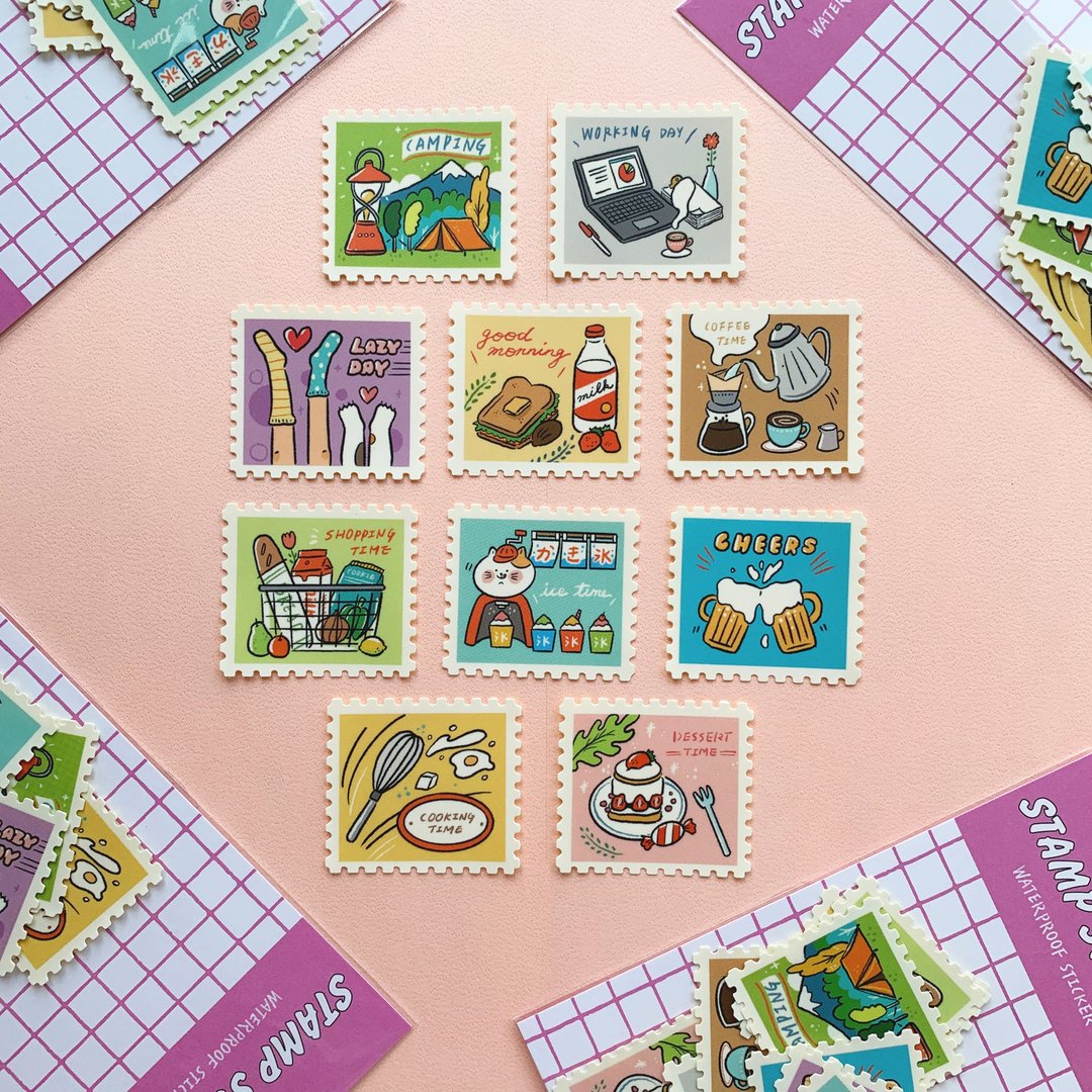 邮票贴纸001 / 贴纸组 - 贴纸 - 纸 多色