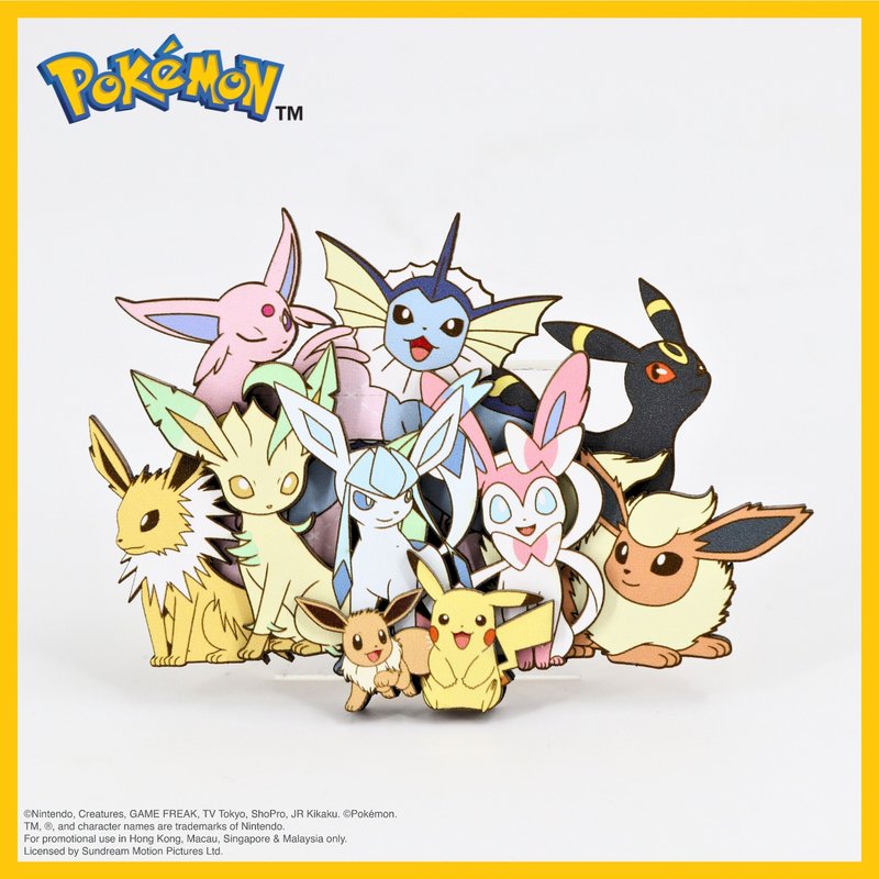 Pokémon磁石贴 - 伊布家族 - 冰箱贴/磁贴 - 木头 多色