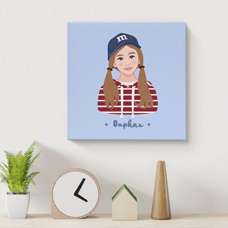 定制人像宠物画 / 轻巧型无框画 (卡漫风) - 订制画像 - 纸 白色