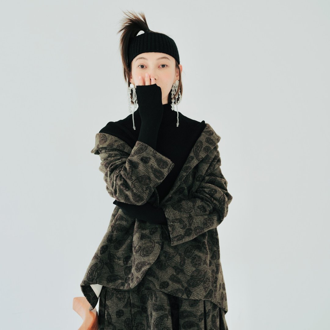 变形虫提花休闲外套 / 西装外套 - 女装休闲/机能外套 - 其他材质 绿色