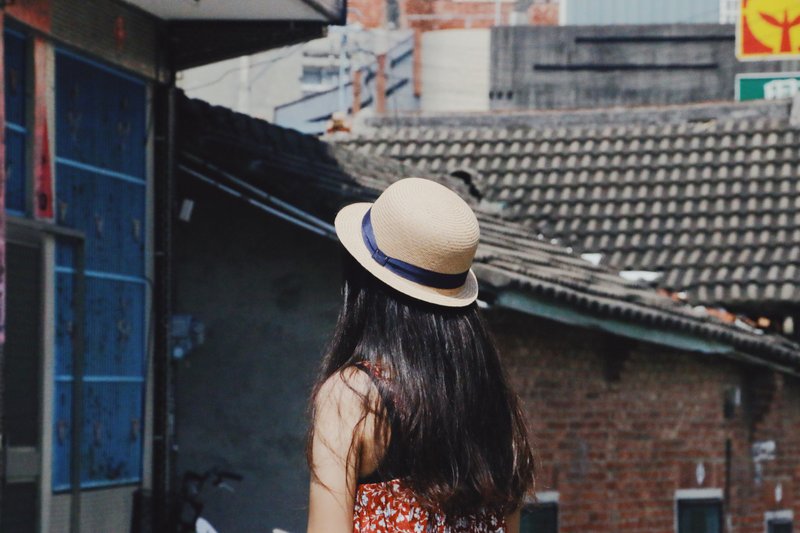 蔺草编织 | 铃木小圆帽 - 帽子 - 植物．花 卡其色