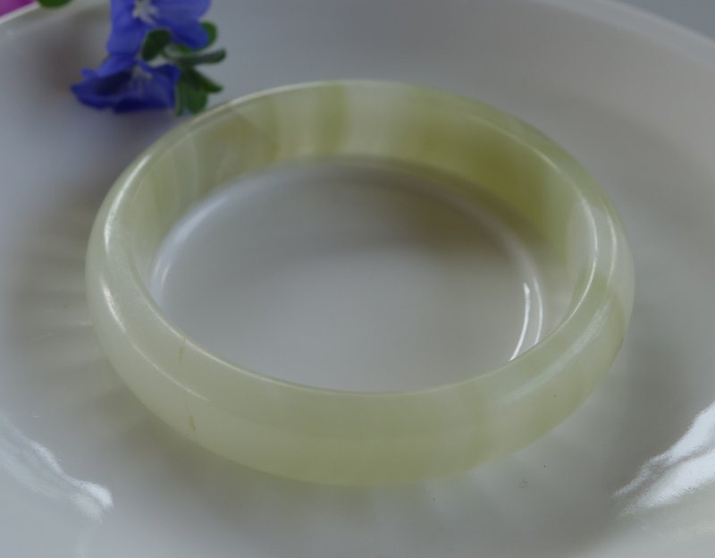 天然玛瑙手镯 手围#18.5 玉髓手环 天然玛瑙 手镯 玉镯 水润冰透 - 手链/手环 - 玉石 银色