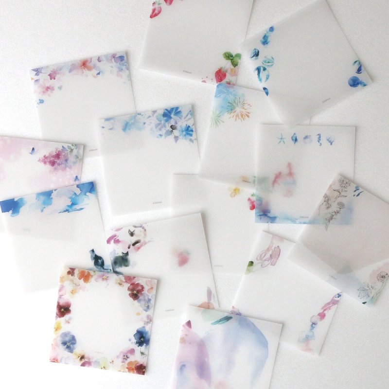 【丰富组合】描图纸消息卡 - 卡片/明信片 - 纸 多色