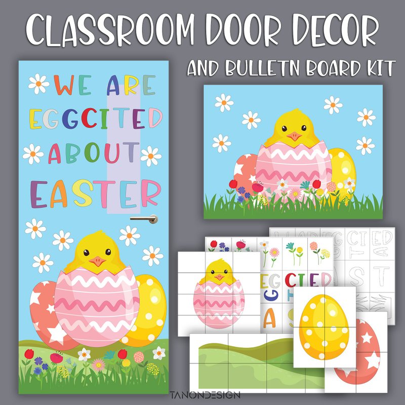 Easter day Classroom Door Decor and Bulletin Board kits Print Collaborative - 图文模板设计 - 其他材质 