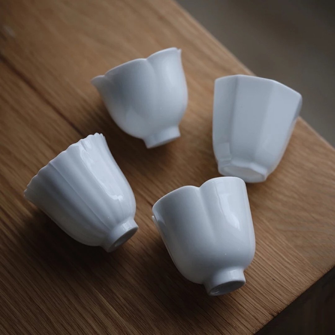 闻说|景德镇白瓷品茗杯 日式手工陶瓷茶杯 禅意功夫茶道主人杯 - 茶具/茶杯 - 陶 