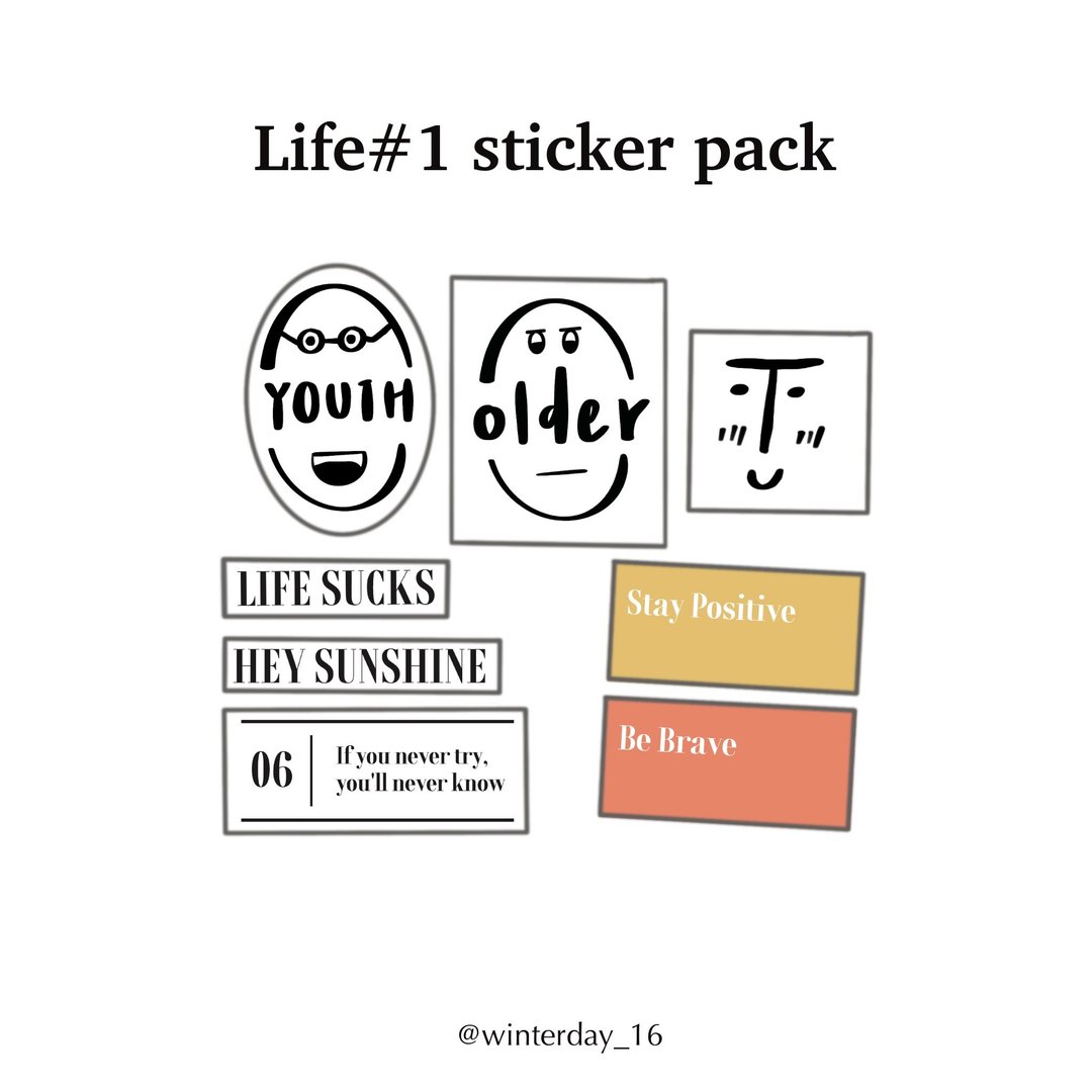 Life #1 手帐贴纸包 - 贴纸 - 纸 多色