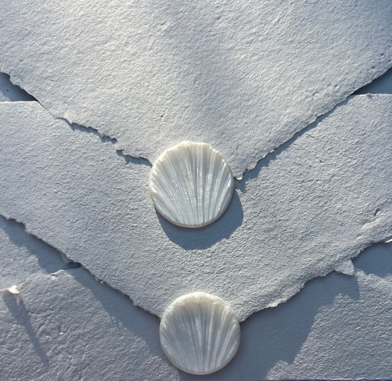 贝壳造型的火漆贴纸 - 贴纸 - 蜡 白色