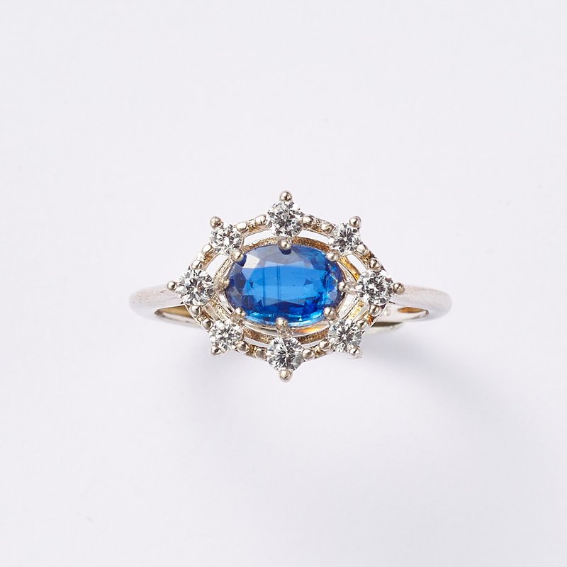 静谧|蓝晶石 珠宝级 切断负面能量索 宝石戒指 925纯银 HH25-23 - 戒指 - 半宝石 蓝色