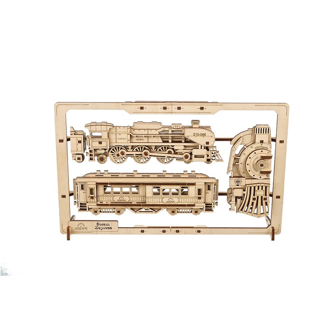 /Ugears/ 蒸气火车/ 2.5D拼图 - 木工/竹艺/纸艺 - 木头 