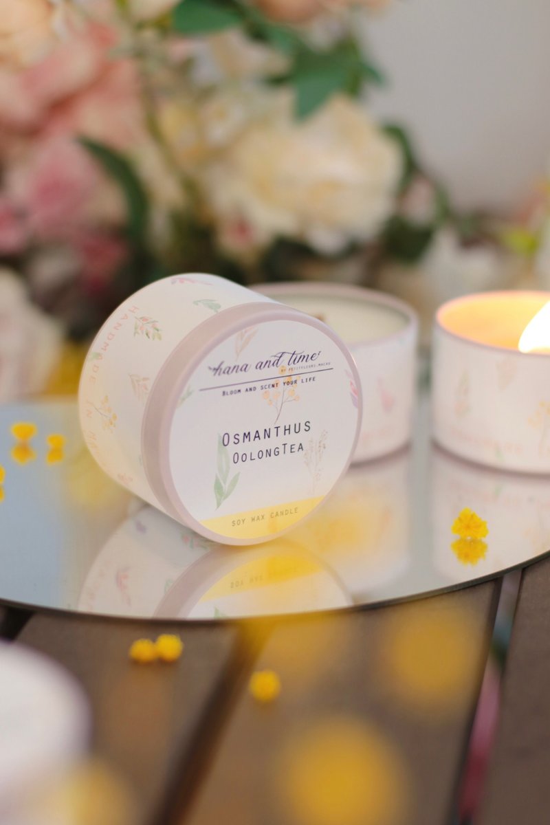 定制化 旅行版大豆蜡烛罐 桂花乌龙茶 - 蜡烛/烛台 - 其他材质 黄色