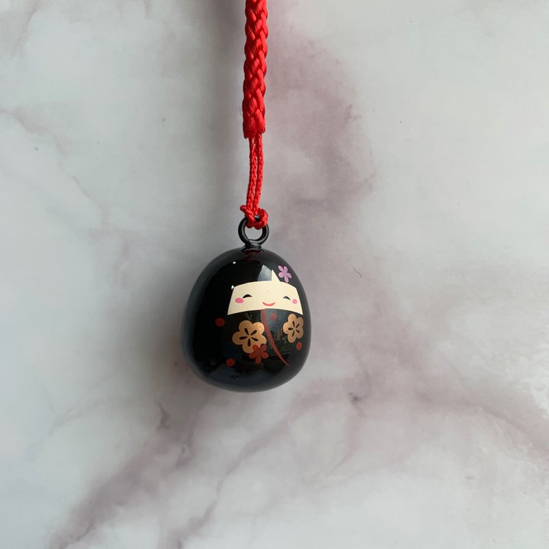 水琴铃吊饰-日本女孩-双面图案 - 挂绳/吊绳 - 铜/黄铜 