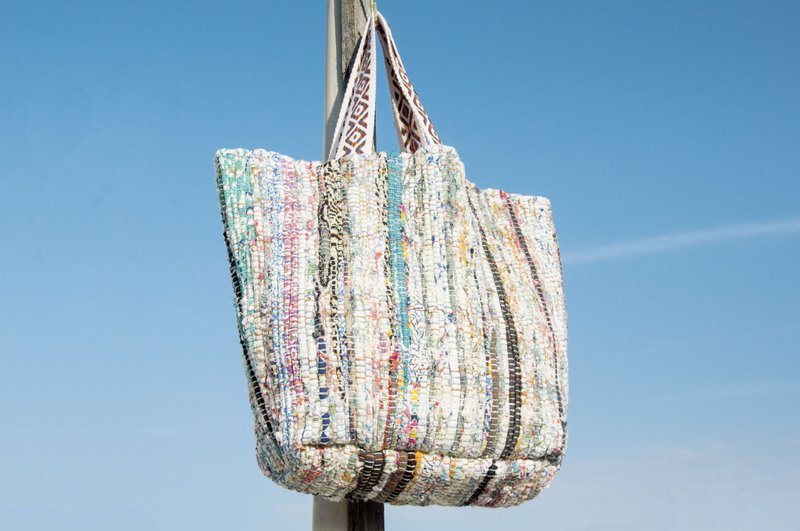 棉布编织布轻便包 斜背包 侧背包 肩背包 托特包 购物袋-南美水彩 - 侧背包/斜挎包 - 棉．麻 多色