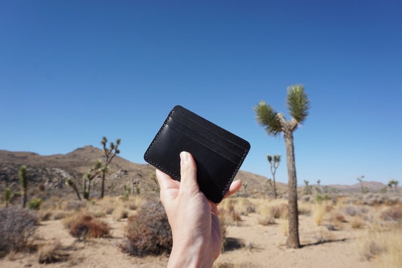 Leather Card Holder / Wallet / Card Organiser in Black Buffalo Leather - 名片夹/名片盒 - 真皮 黑色