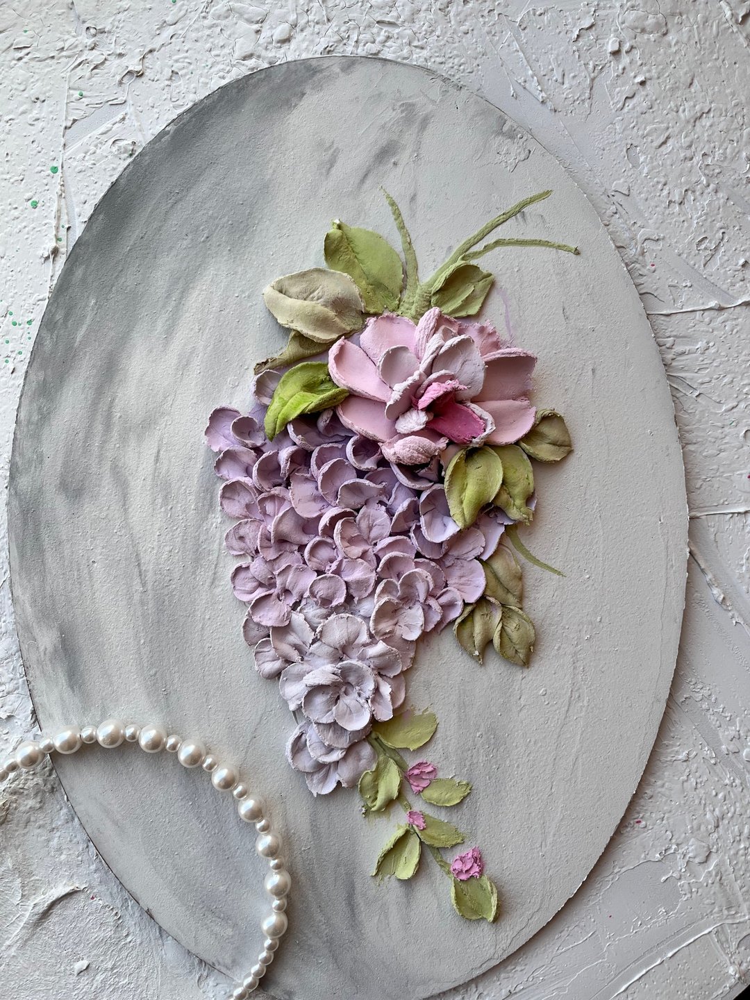 丁香雕塑画 3d 花朵画 3d 花卉墙艺术圣诞礼物 - 墙贴/壁贴 - 其他材质 粉红色