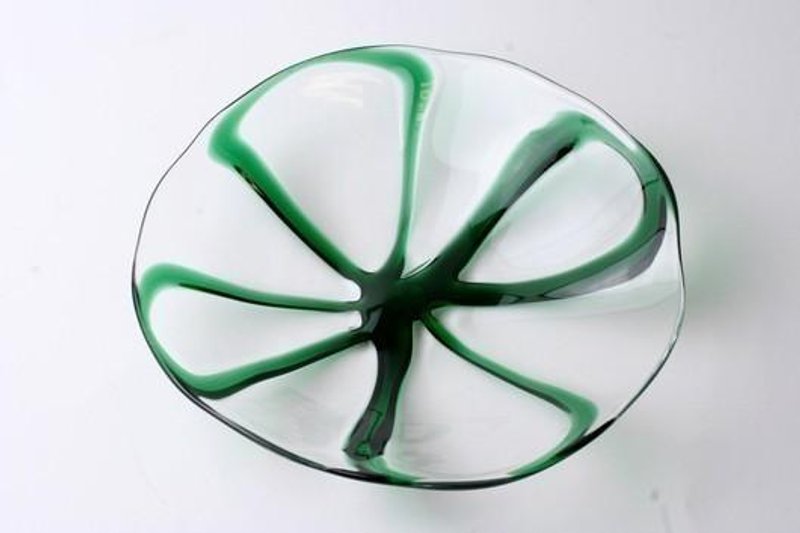 Four-leaf dish - 盘子/餐盘/盘架 - 玻璃 绿色