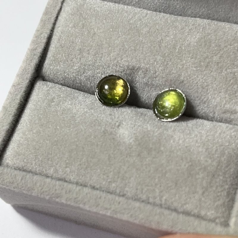 【歪歪西水晶】碧玺s925纯银耳钉 - 戒指 - 宝石 红色